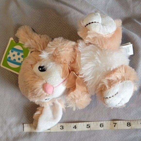 Dan Dee Easter Bunny 8 in Plush Rabbit Brown White Bow Spring Stuffed Animal Toy - Picture 6 of 6